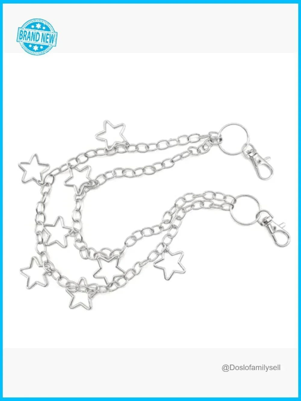 Y2K Star Pants Chain Punk Goth Waist Chain Rock Style Outfit Accessory